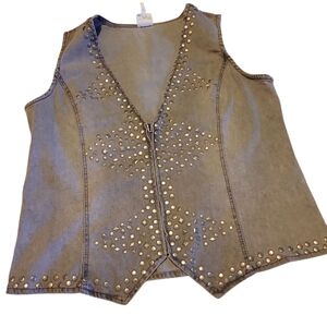 DG2 by Diane Gilman Studded Gray Vest